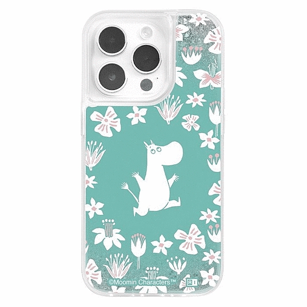 ラメ グリッターケース/ムーミン/フラワー