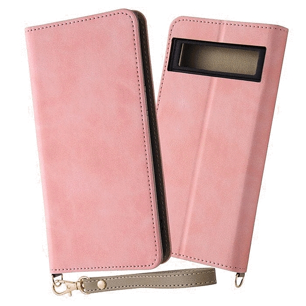 耐衝撃 手帳型レザーケース Raffine/ピンク