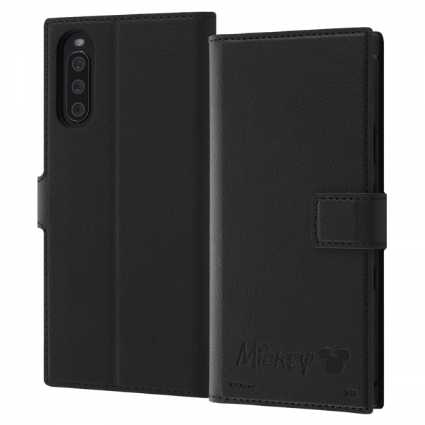 耐衝撃 手帳型レザーケース/ミッキーマウス
