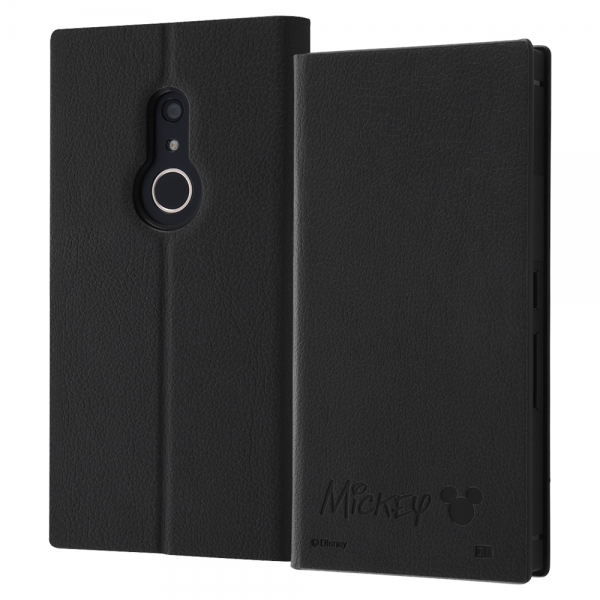 耐衝撃 手帳型レザーケース サイドマグネット/ミッキーマウス