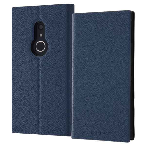 耐衝撃 手帳型レザーケース TETRA サイドマグネット/ダークネイビー