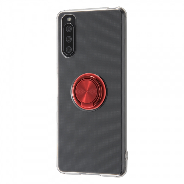 TPUソフトケース リング付/レッド