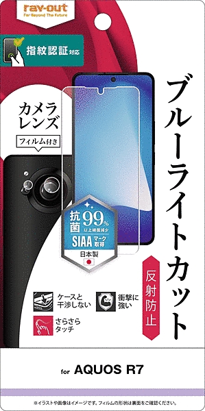 フィルム衝撃吸収ブルーライトカット反射防止抗菌・抗ウイルスカメラフィルム付き