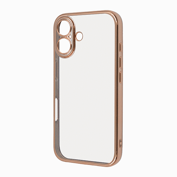 精密設計 カメラ保護 衝撃吸収 バンパー メタリック TPUソフトケース/ピンクゴールド