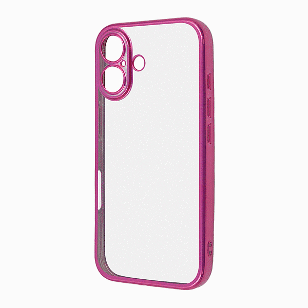 精密設計 カメラ保護 衝撃吸収 バンパー メタリック TPUソフトケース/マゼンタ