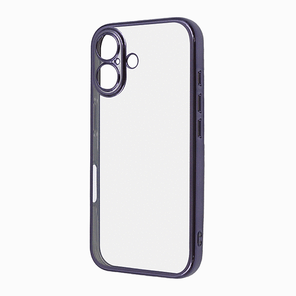 精密設計 カメラ保護 衝撃吸収 バンパー メタリック TPUソフトケース/パープル