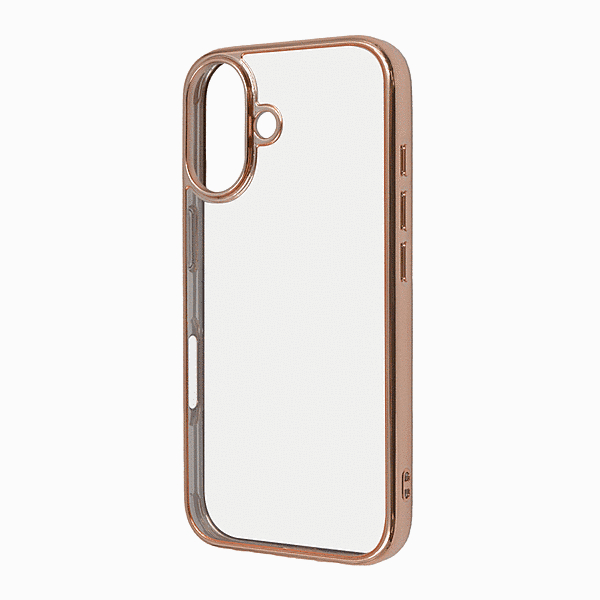 衝撃吸収 バンパー メタリック ハイブリッドケース/ピンクゴールド