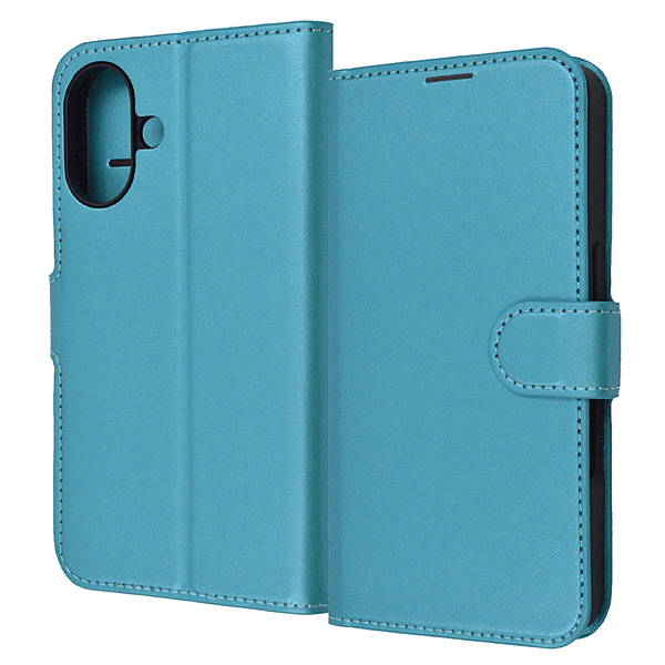 耐衝撃 マグネットベルト シンプル 手帳型レザーケース/シャイニーブルー