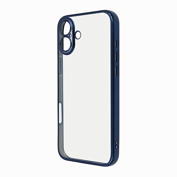 精密設計 カメラ保護 衝撃吸収 バンパー メタリック TPUソフトケース/ブルー