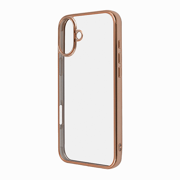 衝撃吸収 バンパー メタリック ハイブリッドケース/ピンクゴールド