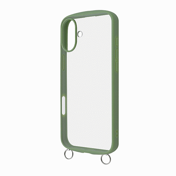 Puffull 耐衝撃 バンパー ストラップ金具付き ハイブリッドケース/カーキ