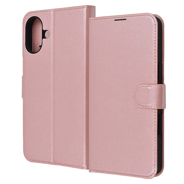 耐衝撃 マグネットベルト シンプル 手帳型レザーケース/シャイニーピンク