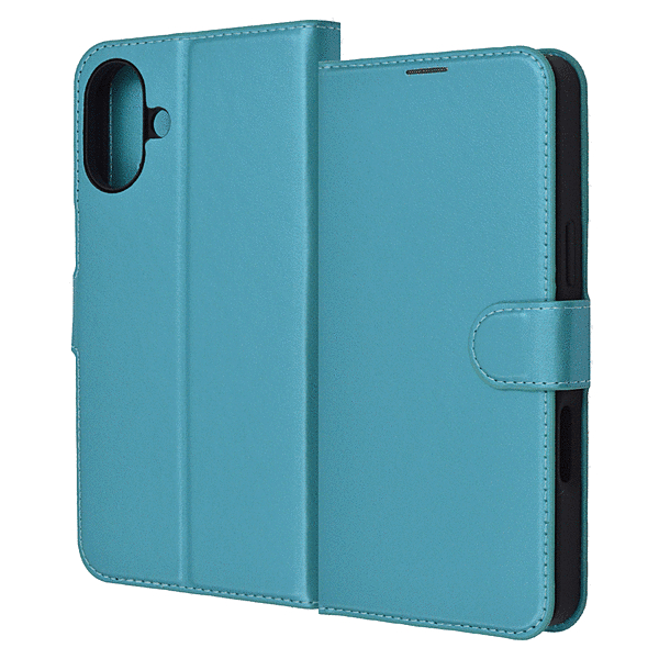 耐衝撃 マグネットベルト シンプル 手帳型レザーケース/シャイニーブルー
