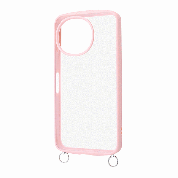 Puffull 耐衝撃 バンパー ストラップ金具付き ハイブリッドケース/ピンク/ライトピンク