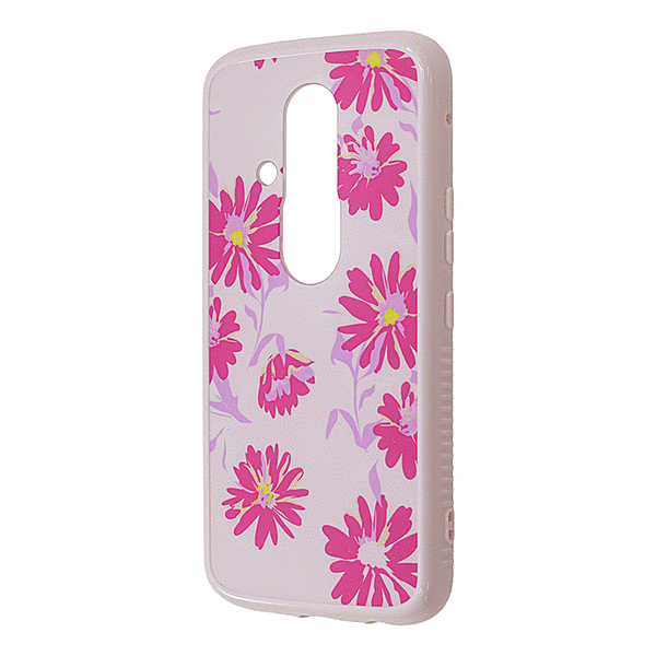 花柄 衝撃吸収 バンパー ハイブリッドケース/花柄_ピンク