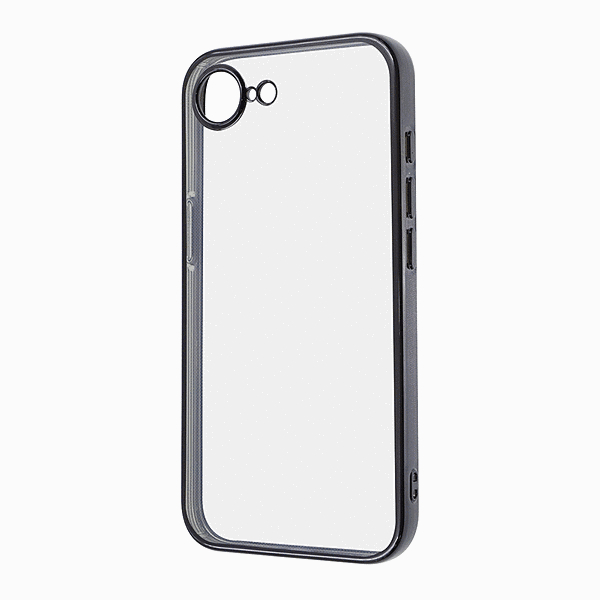 精密設計 カメラ保護 衝撃吸収 バンパー メタリック TPUソフトケース/ブラック