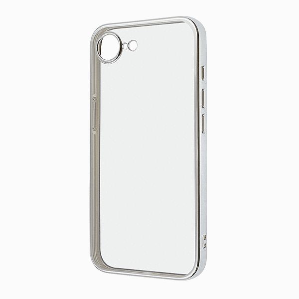 精密設計 カメラ保護 衝撃吸収 バンパー メタリック TPUソフトケース/シルバー