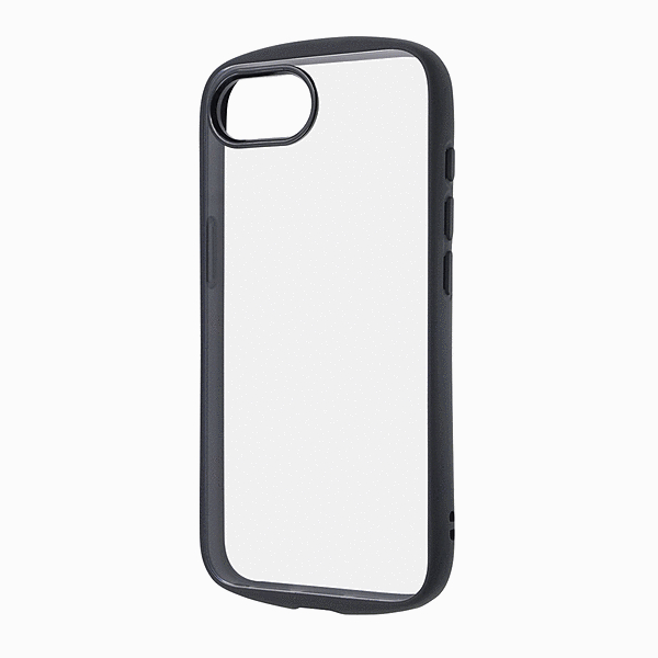 Puffull 耐衝撃 バンパー ハイブリッドケース/クリア/ブラック