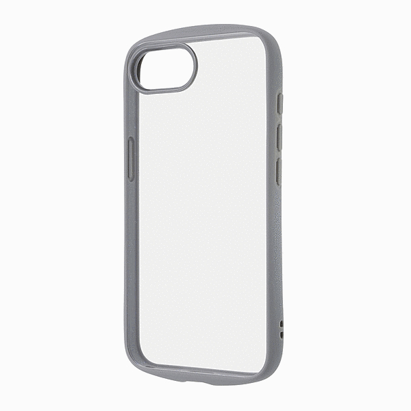 Puffull 耐衝撃 バンパー ハイブリッドケース/クリア/グレー