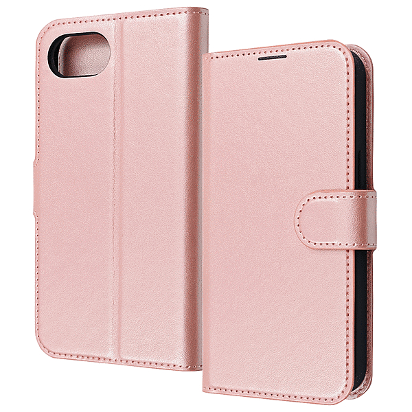 耐衝撃 マグネットベルト シンプル 手帳型レザーケース/シャイニーピンク