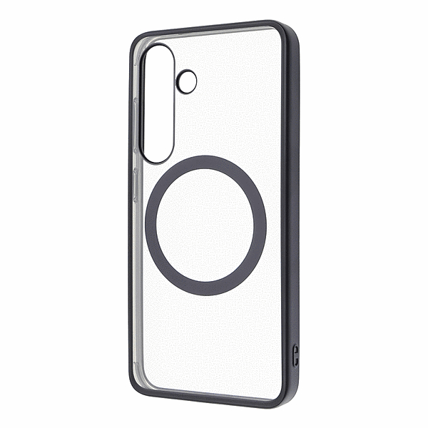 MagSafe対応 マグネットアクセサリー対応 衝撃吸収 バンパー マット メタリック ハイブリッドケース/ブラック