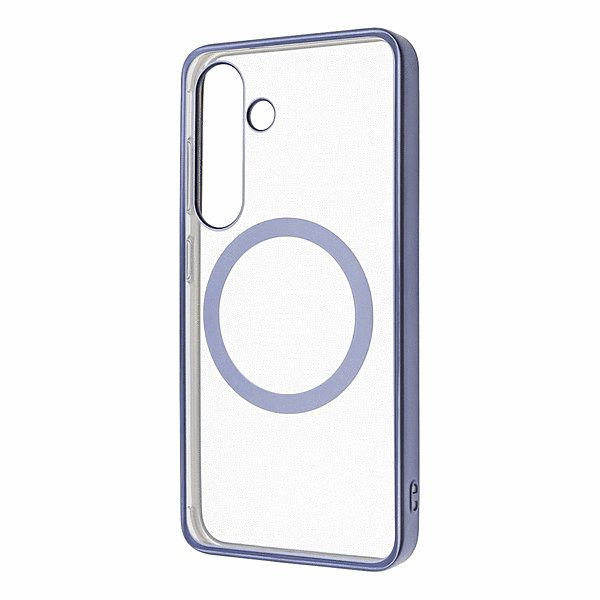 MagSafe対応 マグネットアクセサリー対応 衝撃吸収 バンパー マット メタリック ハイブリッドケース/ライトブルー