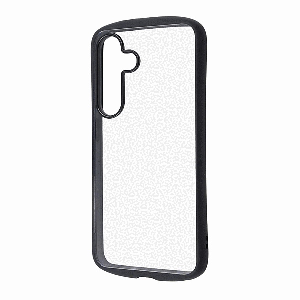 Puffull 耐衝撃 バンパー ハイブリッドケース/クリア/ブラック