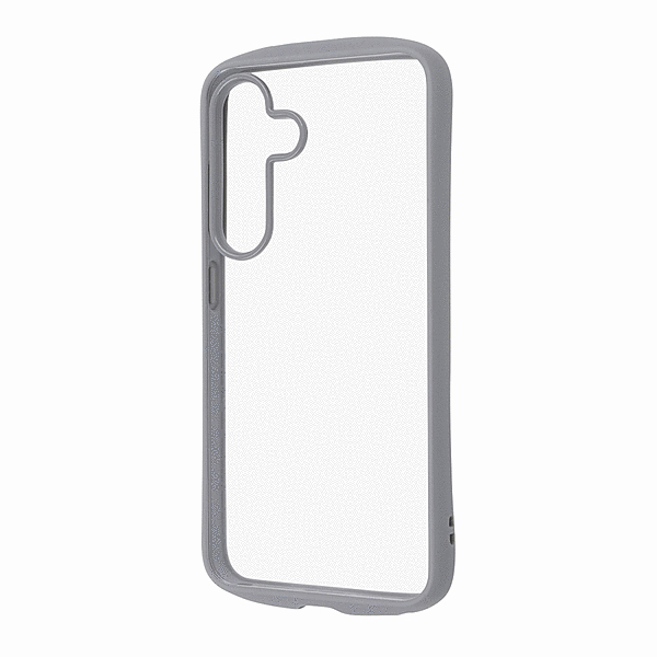 Puffull 耐衝撃 バンパー ハイブリッドケース/クリア/グレー