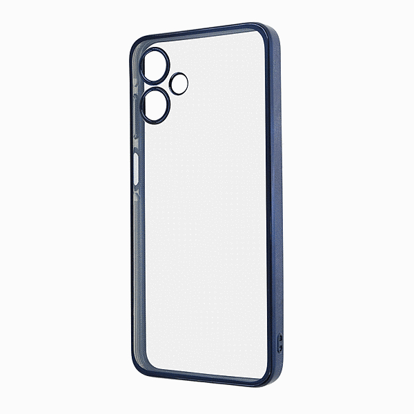 精密設計 カメラ保護 衝撃吸収 バンパー メタリック TPUソフトケース/ブルー
