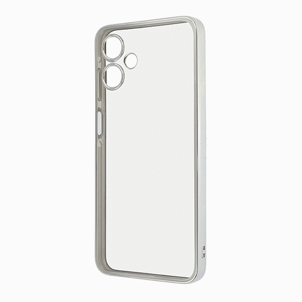 精密設計 カメラ保護 衝撃吸収 バンパー メタリック TPUソフトケース/シルバー