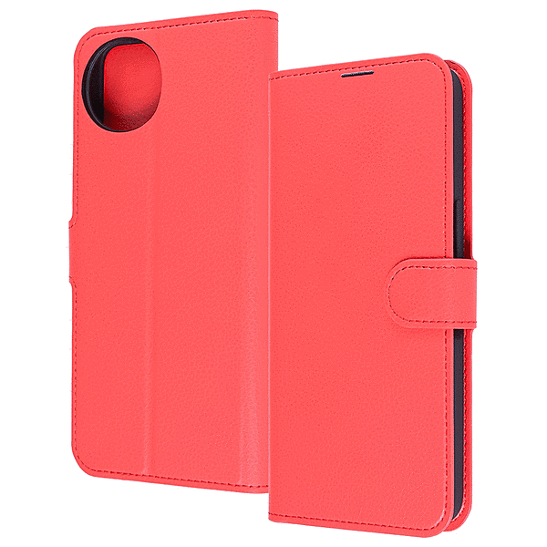 マグネットベルト 手帳型レザー/レッド