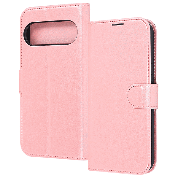 手帳型レザーケース マグネット ピンク