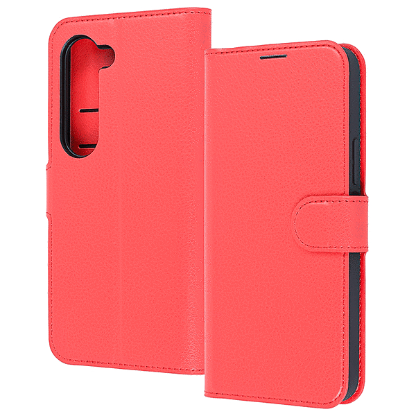 マグネットベルト 手帳型ケース レッド