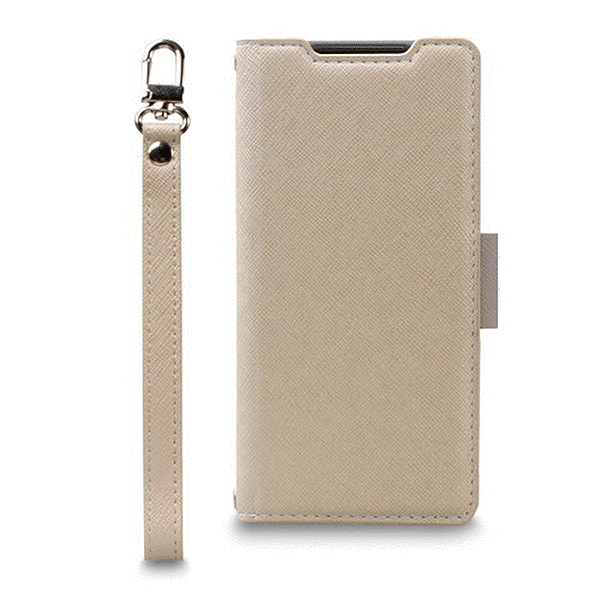 手帳型ケース/ベージュ_グレー