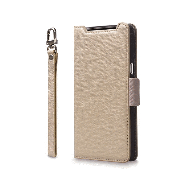 手帳型ケース/ベージュ_グレー