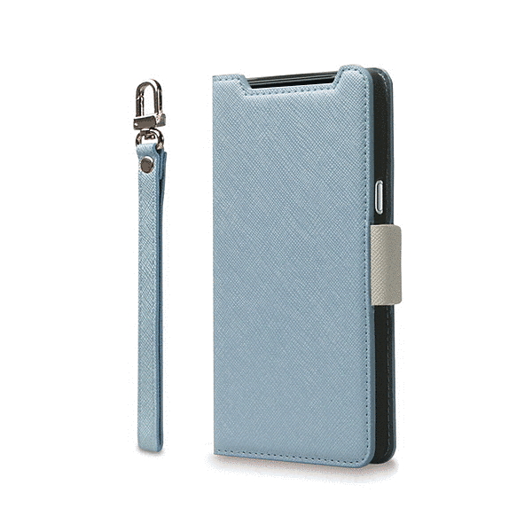 手帳型ケース/アリスブルー_グレージュ