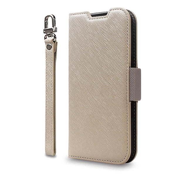 手帳型ケース/ベージュ_グレー