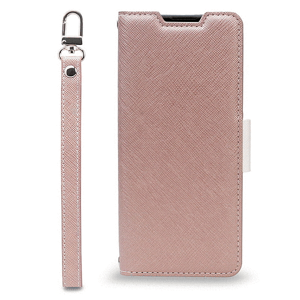 手帳型ケース/シャンパンローズ_ホワイト