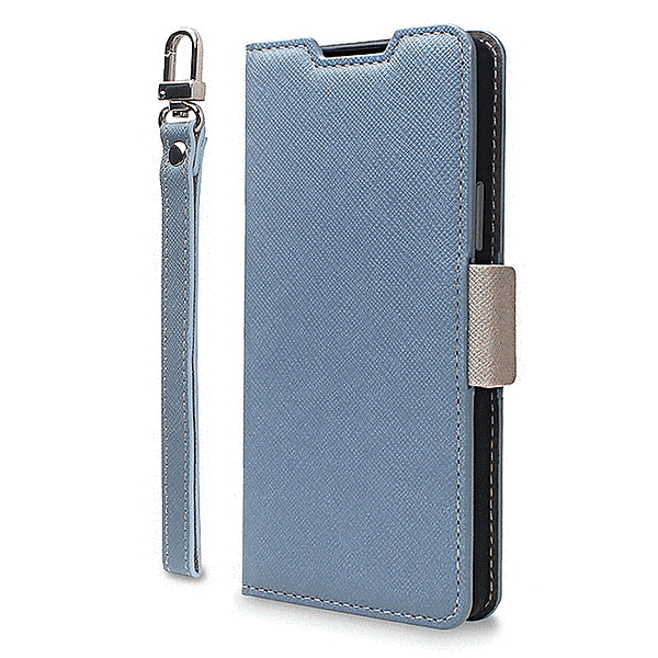 手帳型ケース/アリスブルー_グレージュ