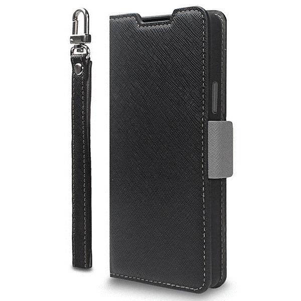 手帳型ケース/ブラック_ニュートラルグレー