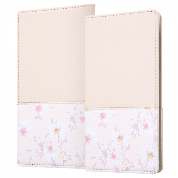 手帳型ケース FLEX L/花柄_ベージュ
