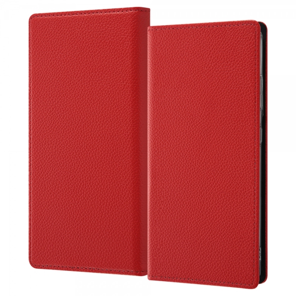 耐衝撃 手帳型ケース カメラ保護/レッド