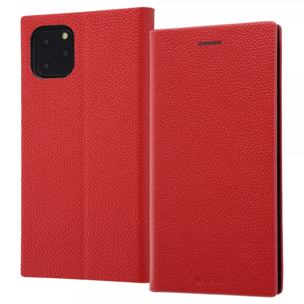 耐衝撃 手帳型レザーケース TETRA サイドマグネット/レッド