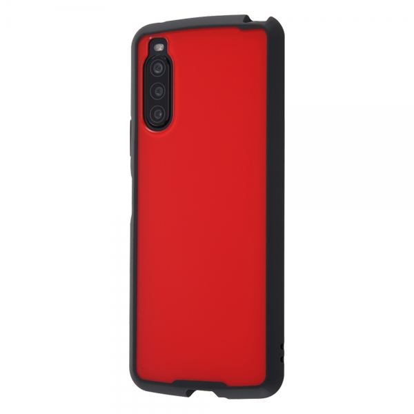 Puffull 耐衝撃 バンパー ハイブリッドケース/レッド