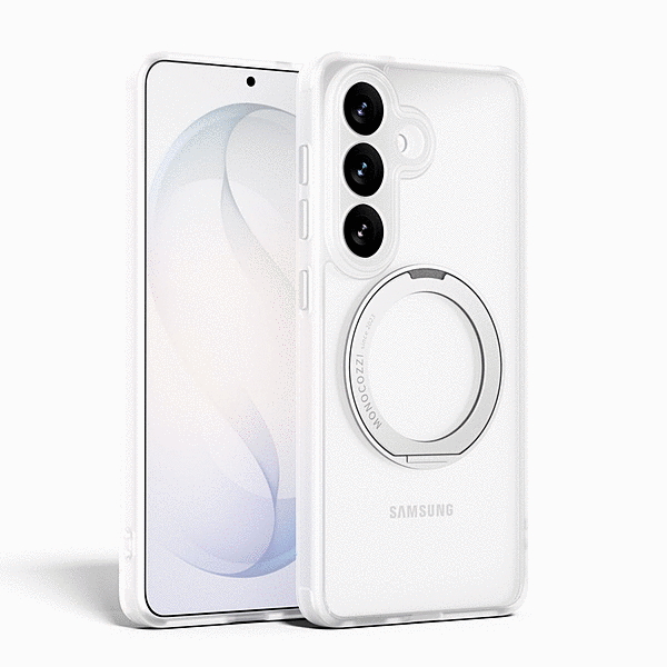 360°回転スタンド付きケース/トランスパレント/ホワイト