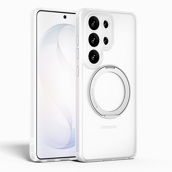 360°回転スタンド付きケース/トランスパレント/ホワイト