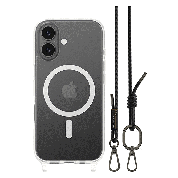 MagSefe対応ストラップ付きケース/トランスパレント/ブラック