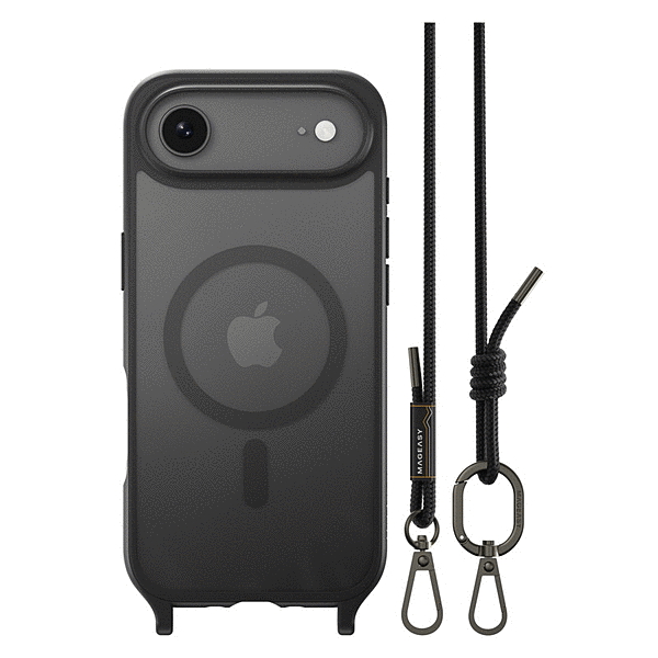 MagSefe対応ストラップ付きケース/ブラック/ブラック