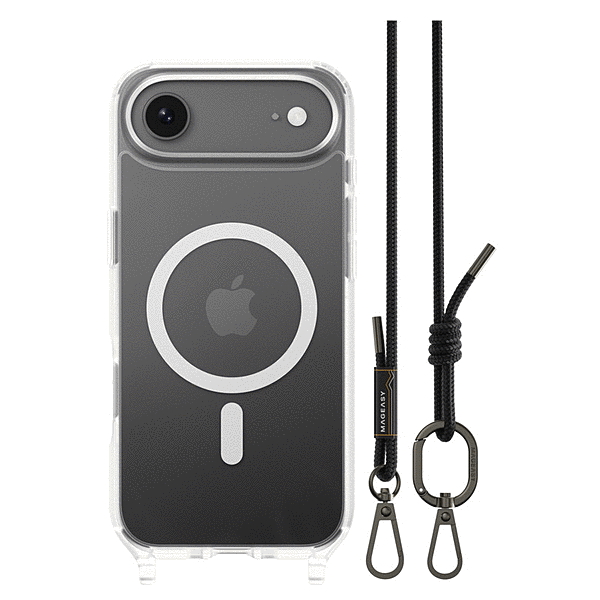 MagSefe対応ストラップ付きケース/トランスパレント/ブラック