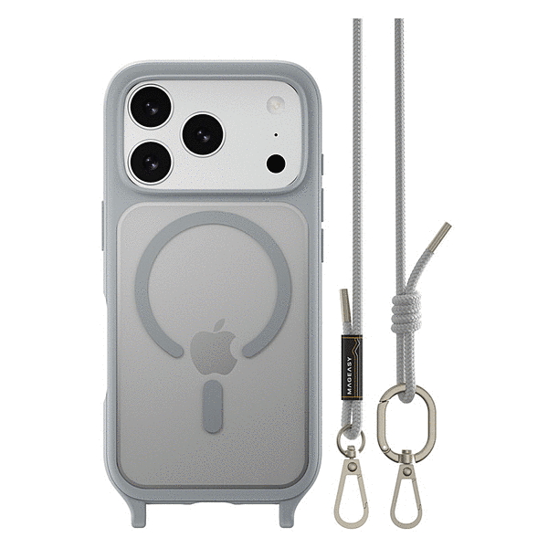 MagSefe対応ストラップ付きケース/ミスト/ミスティーグレー